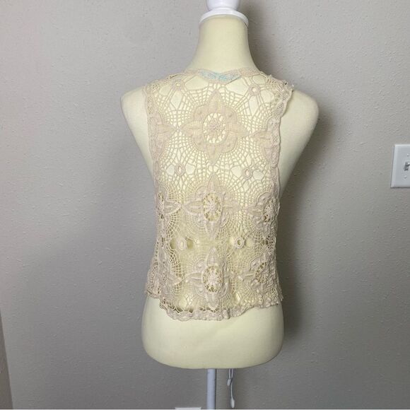 Maurices 100% Cotton Crochet Boho Hippie Vest Festival Women's Size Small - Picture 3 of 14